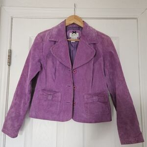 Vintage Live A Little Purple Leather Jacket Western Women’s Size PM